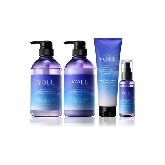 YOLU | Shampoo Treatment Hair Mask Hair Oil 4 Piece Set Relax Night Repair Gift Set