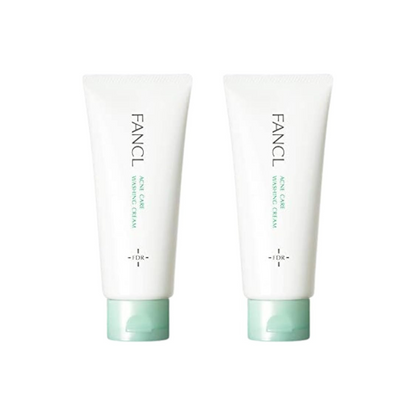 FANCL (New) Acne Care Facial Cleansing Cream, Facial Cleanser, Additive-Free Acne, Rough Skin, Pores Set Of 2