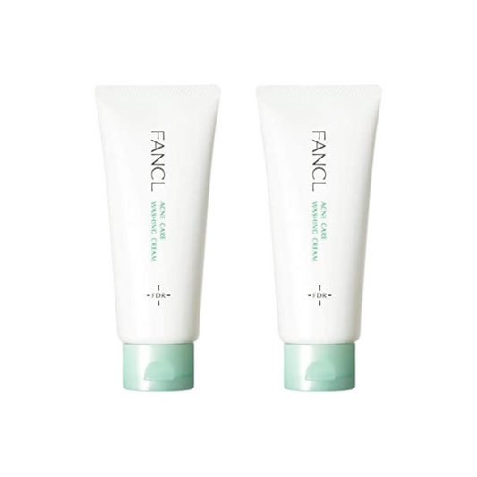 FANCL (New) Acne Care Facial Cleansing Cream, Facial Cleanser, Additive-Free Acne, Rough Skin, Pores Set Of 2