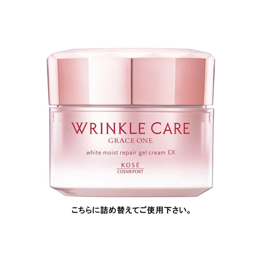 Kose Gray One Wrinkle Care, White, Moist Repair, Wrinkle Improvement, Whitening, Gel Cream, EX, Refill, 3.2 oz (90 g)