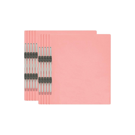 PLUS Flat Plastic File Binder, A4-S, safety Pink