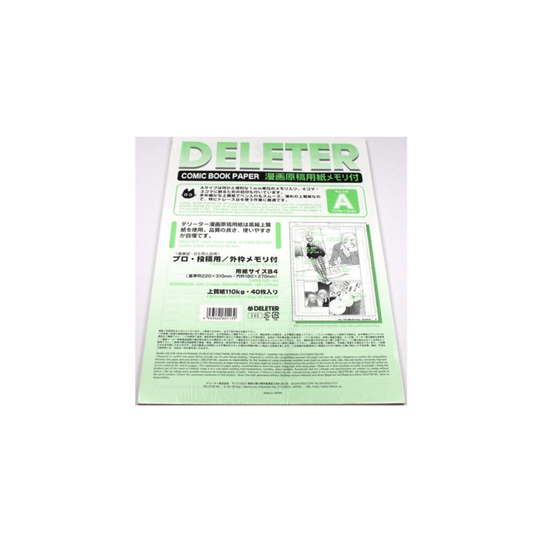 Deleter Comic Manga Paper [Ruled Type A] [110kg] [B4 Size 9.8" x 13.9"] 40-page Pack