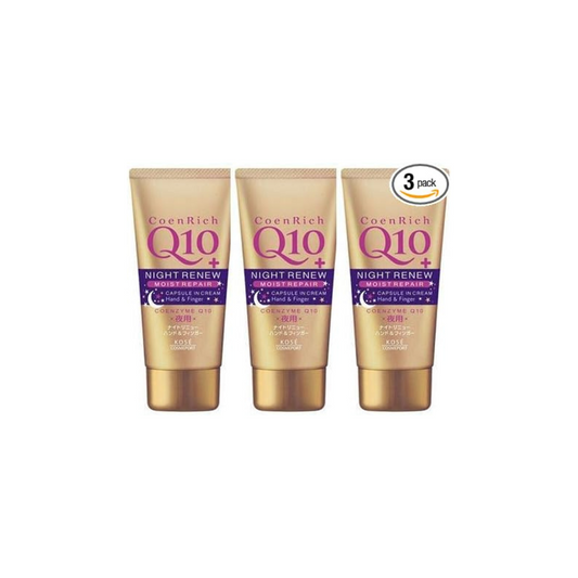 Kose Cosmetics Port Koenrich Night Renew Hand Cream, 2.8 oz (80 g) x 3 Pieces