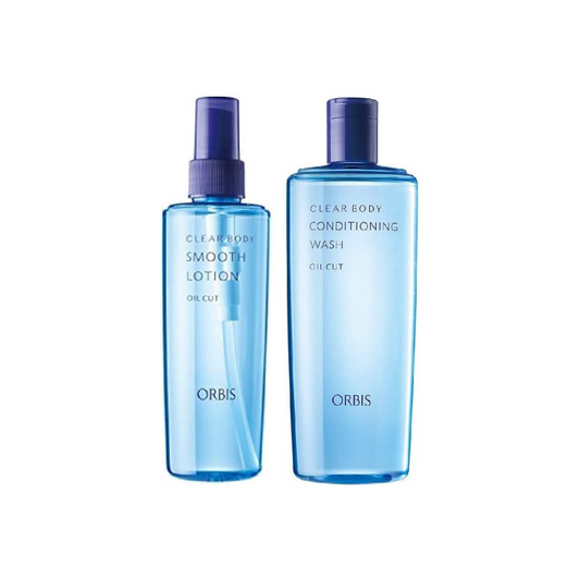 Orbis (ORBIS) Clear Body, Smooth Lotion, 6.5 fl oz (215 ml), Body Acne Care Medicated Lotion, Quasi-Drug, Clear Body Conditioning Wash, 8.2 fl oz (260 ml), Body Wash Set, 2 Piece Assortment
