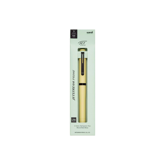 Mitsubishi Pencil 3 Color Ballpoint Pen Jet Stream Prime Lite Touch Ink Black/Red/Blue 0.5mm (Citron Yellow SXE3LPR05-28)
