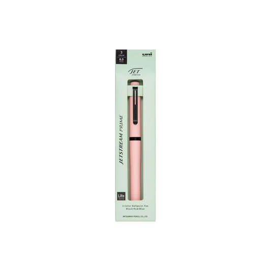 Mitsubishi Pencil SXE3LPR05-51 3 Color Ballpoint Pen Jet Stream Prime Lite Touch Ink Black/Red/Blue 0.5mm (Cotton Pink)