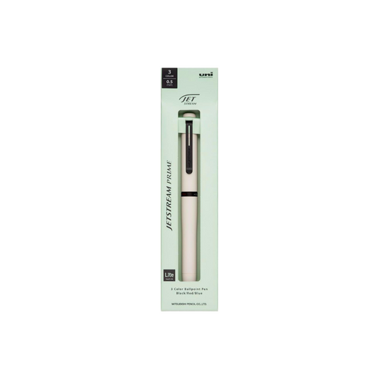 Mitsubishi Pencil SXE3LPR05-46 3 Color Ballpoint Pen Jet Stream Prime Lite Touch Ink Black/Red/Blue 0.5mm (Cloudy White)