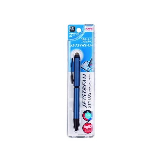 Mitsubishi Pencil SXE3T24005P9 3 Color Ballpoint Pen & Stylus Jetstream Stylus Rotation Type 0.5 Navy Easy Writing
