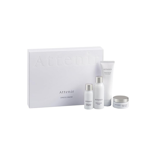 ATTENIR Dress Snow 2 Week Set (Facial Wash, Lotion, Milky Lotion, Night Cream), Quasi-Drug, Trial Set (Whitening, Penetration, Transparency, Wrinkle Improvement), Skin Care, Trial Set