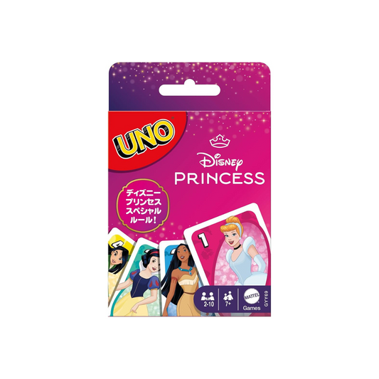 Mattel Game GYY69 Uno, Disney Princess Game, Party Goods, Card Game, 112 Pieces, For 2-10 People, 7 Years Old and Up, Pink