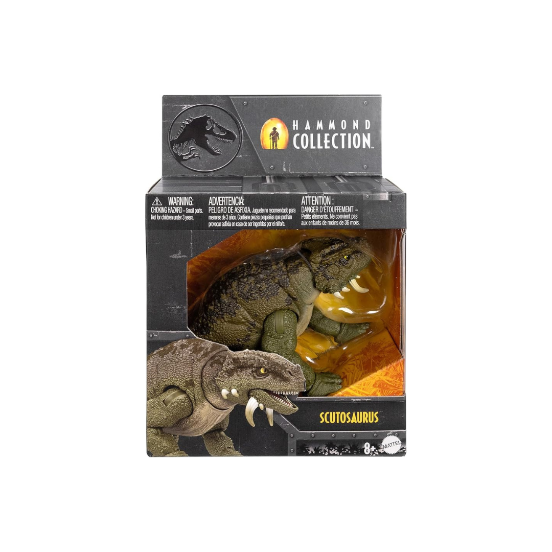 Mattel Jurassic World JDJ08 Hammond Collection Scutosaurus Children's Figure, Dinosaur Toy, Total Length: Approx. 5.5 inches (14 cm), 8 Years Old and Up Green
