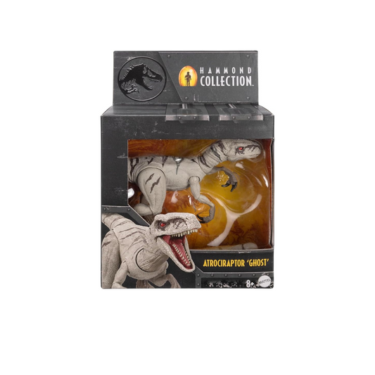 Mattel Jurassic World JDJ06 Hammond Collection Atrochiraptor (Ghost) Figure, Dinosaur, Toy, Moving, Large, Total Length: Approx. 6.9 inches (17.5 cm), Age 8 and Up, Gray