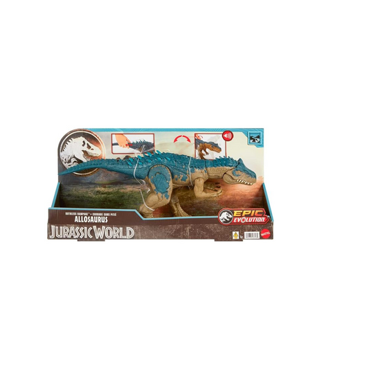 Mattel HRX50 Jurassic World Battle Action! Alosaurus Dinosaur Toy, Total Length: Approx. 17.4 inches (44.1 cm), 4 Years Old and Up