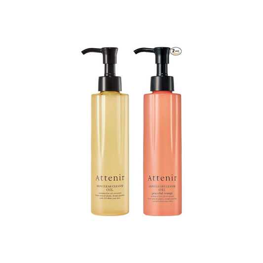 ATTENIR Skin Clear Cleansing Oil Aroma Type (Regular Bottle + Peaceful Orange Scent/6.1 fl oz (175 ml) Each, Cleansing Oil, Makeup Remover