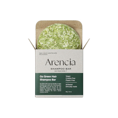 Arencia Solid Shampoo, Refreshing, Hypoallergenic, Non-Silicone, Weak Acid, Natural, Go Green Shampoo Bar