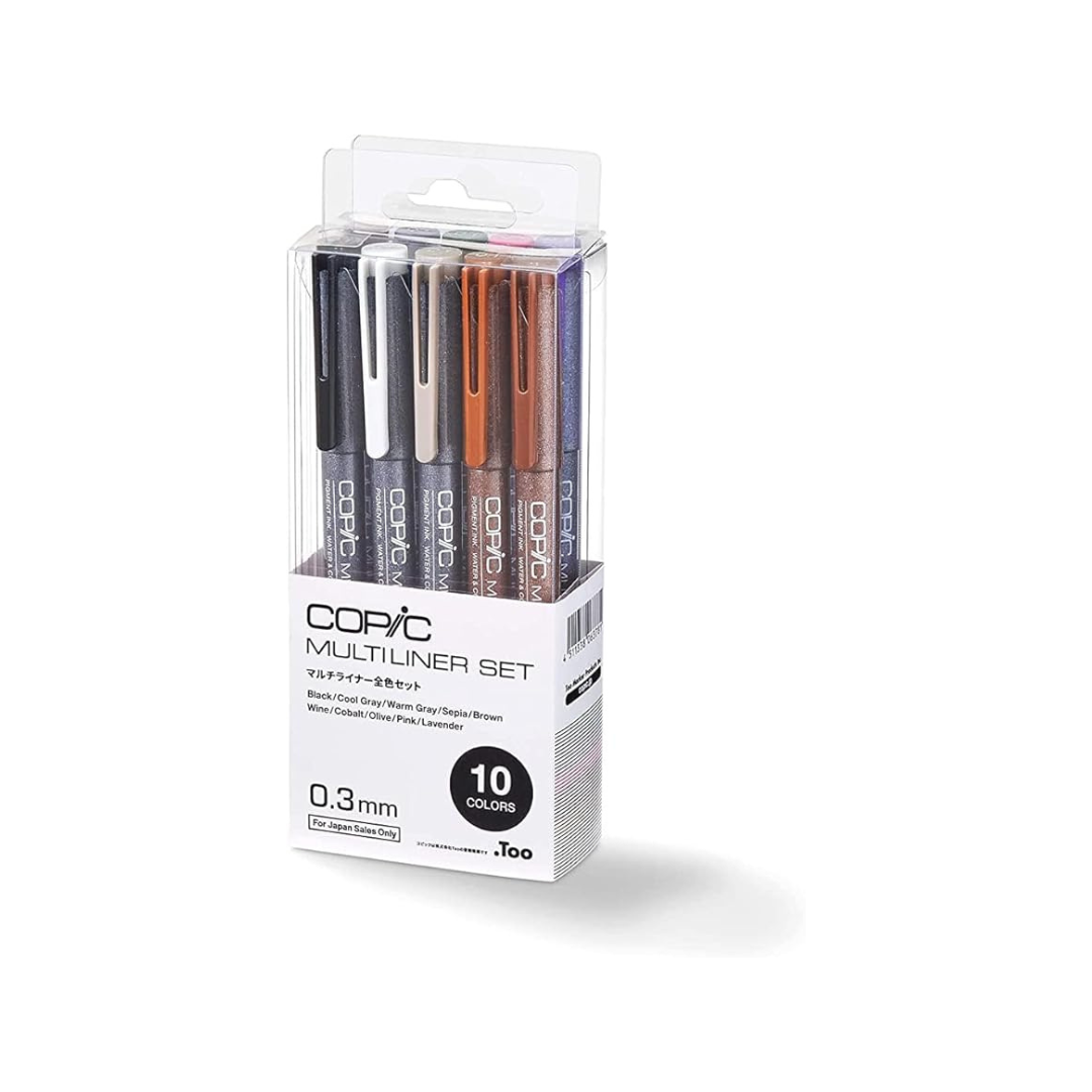 COPIC Multiliner Pens, Complete Set, 0.01 inch (0.3 mm)