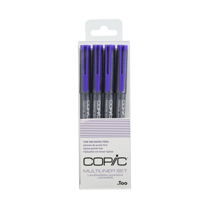 COPIC Multiliner Pens Set of 4, Lavender Set, Micro Pen, Drafting Pen, Drawing Pen, Line Art Pen