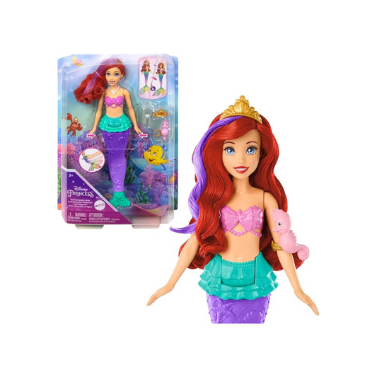 Mattel HPD43 Disney/Disney Princess Ariel and Play Together! Mermaid, Doll, Movable Tail Fin, Dress Up Doll