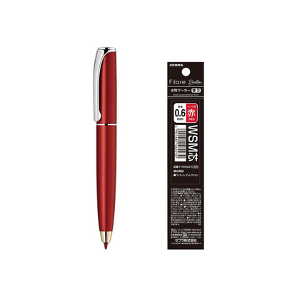 ZEBRA P-WYSS68-R-INK-AZ Water-Based Pen, Filler Direction, Red Axis, Red Ink, Refill Included