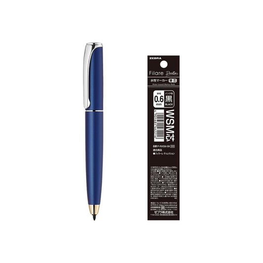 Zebra P-WYSS68-BL-INK-AZ Water Pen Filler Redirection Blue Axis Black Ink with Refill