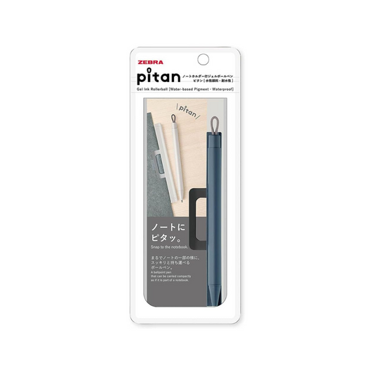 Zebra P-JJ115-BGR Gel Ballpoint Pen Pitan 0.5mm with Note Holder, Blue Gray