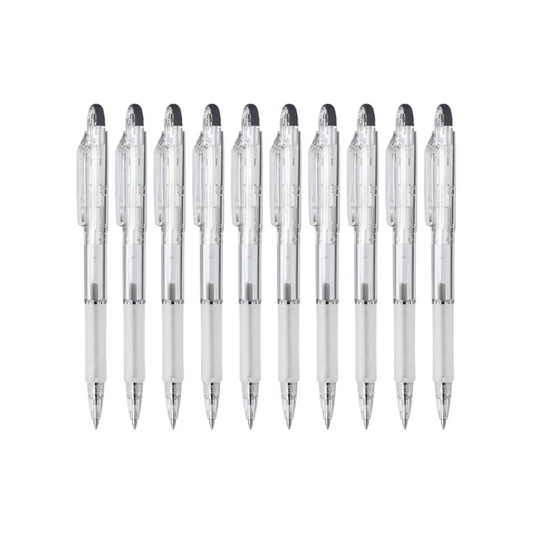 Zebra B-BI-KRB-WC Ballpoint Pen Gym Knock with Bio Tube, 0.7mm, Water Clear, 10pcs