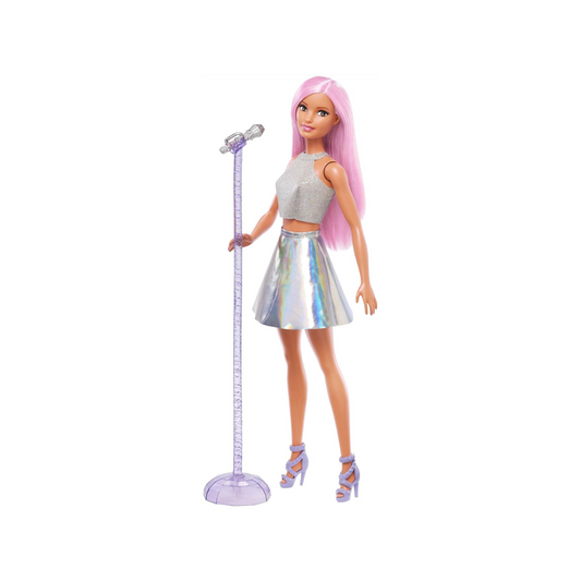 Barbie 65 Barbie & Play Pop Star Barbie Doll House Pretend Play Doll 3 Years Old Silver JCW42