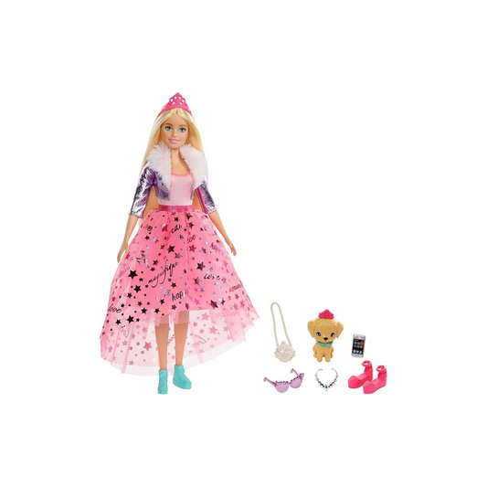 Barbie Princess Adventure Barbie GML76 (Includes Accessories, Pet Accessories), Dress Up Doll Care Set