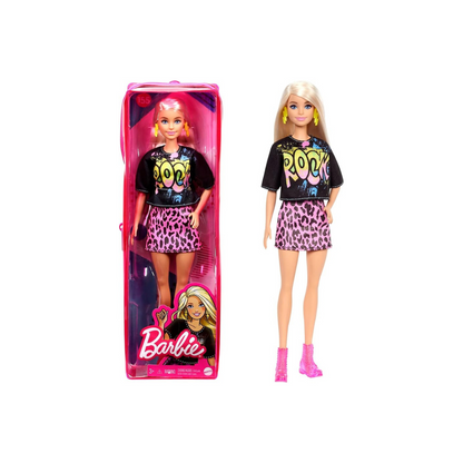 Barbie Fashionistas GRB47 Dress-Up Doll, Black T-Shirt, Special Storage Case Included