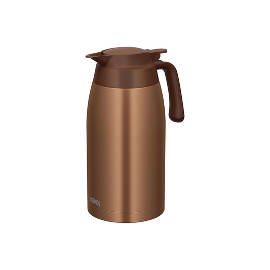 Thermos TTB-2001 BWG Stainless Steel Pot, Brown Gold, Insulated Tabletop Pot, Vacuum-Sealed Bottle Structure, Keeps Contents Hot or Cold