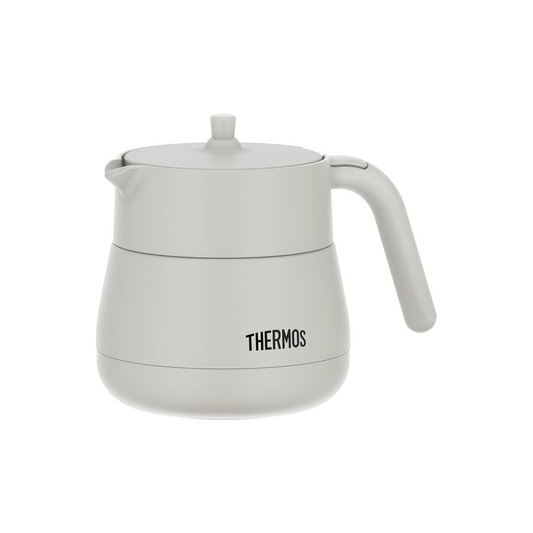 Thermos TTE-450 LGY Vacuum Insulated Teapot with Strainer 15.2 fl oz (450 mL), Light Gray