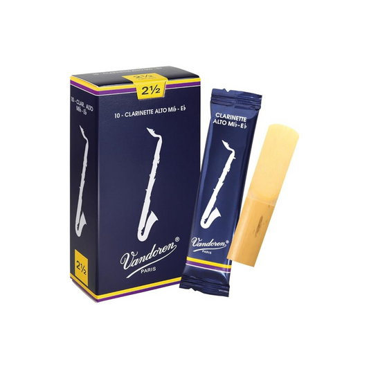 Vandoren Alto Clarinet Reeds, Traditional, Hardness: 2-1/2 (Pack of 10)
