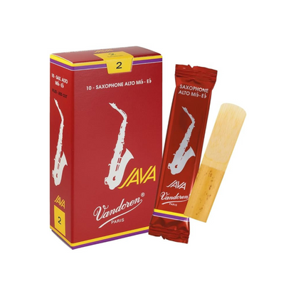 Vandoren Alto Saxophone Reeds Java Filed Red Cut Hardness: 2 (10 pieces)
