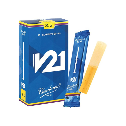 Vandoren Bb Clarinet Reed V21 Hardness: 3-1/2 (10 pieces)