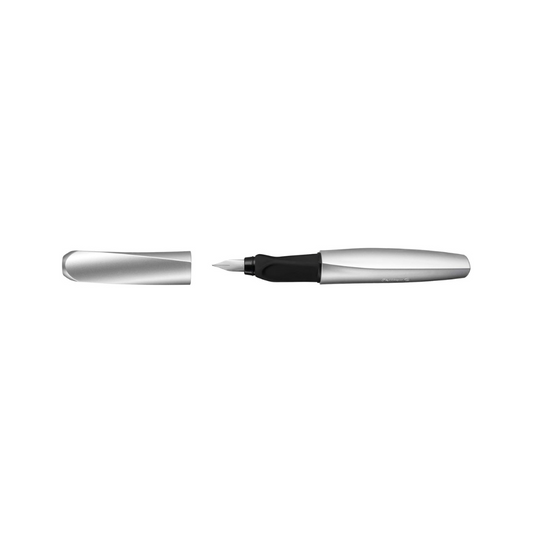 Pelikan 947366 Fountain Pen Twist Left and Right Side Feather Medium Silver