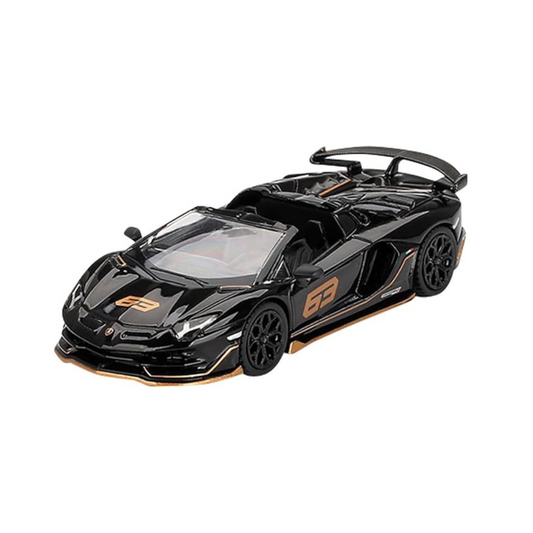 MINI GT 1/64 Lamborghini Aventador SVJ 63 Roadster Nero Aldebaran Black (Left Handle) Finished Product