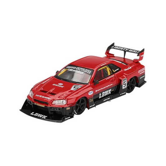 MINI GT 1/64 Nissan LB-ER34 Super Silhouette Skyline Red/Black (Right Handle) Finished Product MGT00843-R