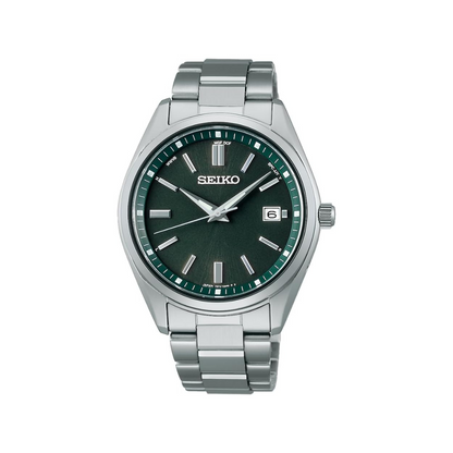 Seiko  Solar Radio Watch, The Standard, Men's, silver/green