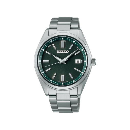 Seiko  Solar Radio Watch, The Standard, Men's, silver/green