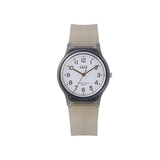 Citizen Q&Q Analog Wristwatch, Water Resistant to 10 ATM, Unisex, Urethane Strap, White x Skeleton