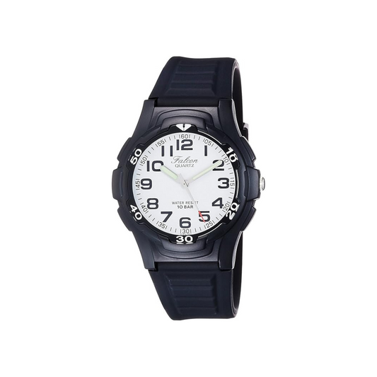 Citizen Q&Q Falcon VP84J851 Boys' Analog Wristwatch, Water Resistant to 10 ATM, Black