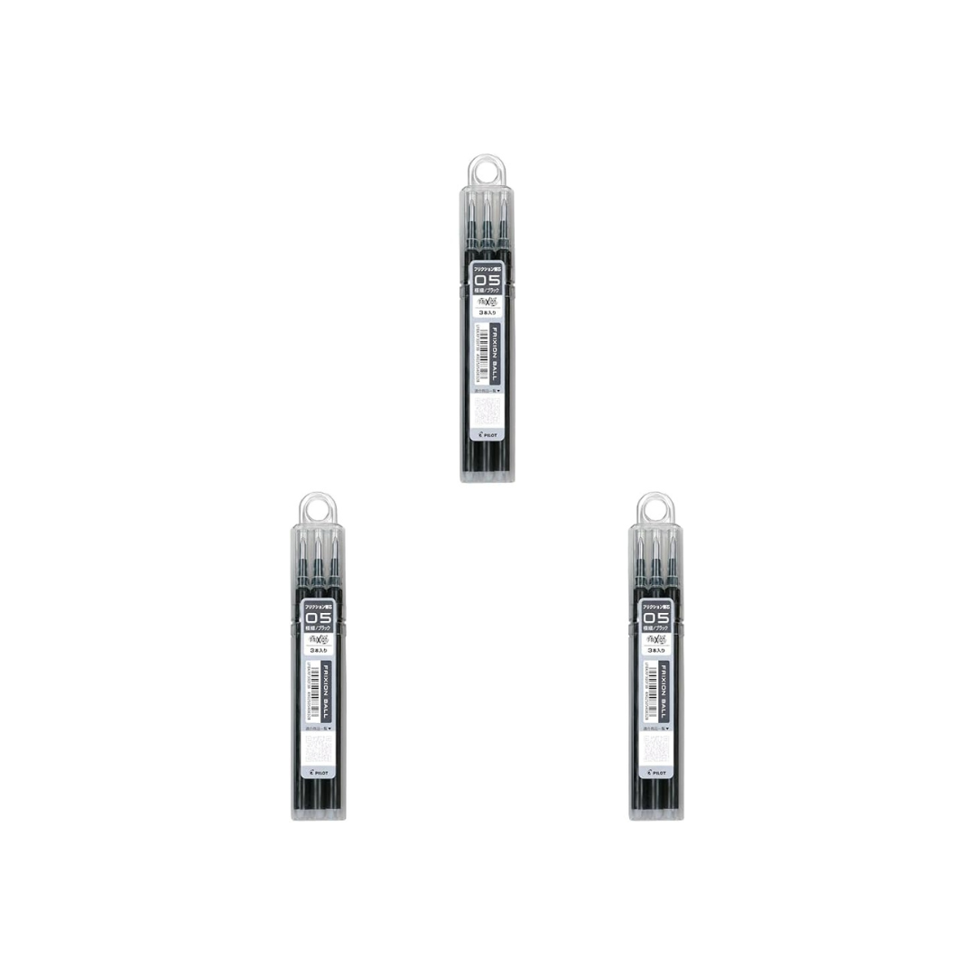 Pilot Refill Frixion Ballpoint Pen, 0.5mm, Black, 3 Count LFBKRF30EF3B (x3)