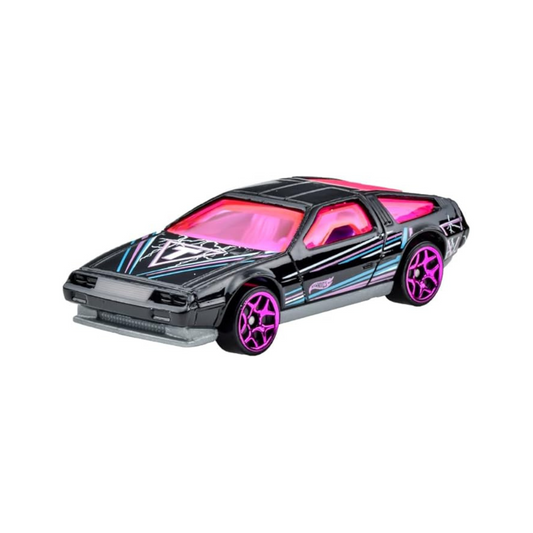 Hot Wheels JFN34 Basic Car DMC Delorean Vehicle Toy Mini Car 3 Years Old and Up Black