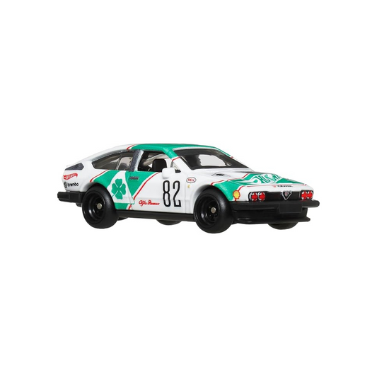 Hot Wheels JBL16 Boulevard Alfa Romeo GTV6 3.0 Vehicle Toy, Mini Car, 3 Years Old and Up, Green