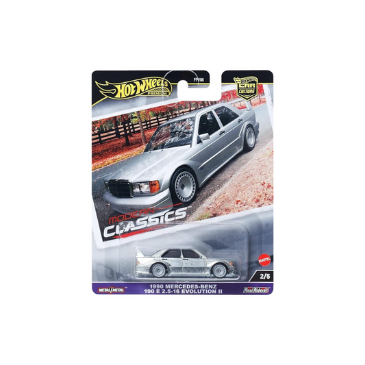 Hot Wheels Car Culture Modern Classics Mercedes Benz 190 E 2.5-16 Evolution II Vehicle Toy Mini Car  Silver HRV98
