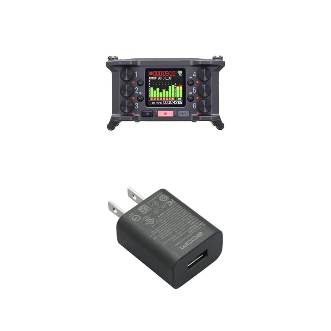 ZOOM F6 6 Channel Field Recorder & AC Adapter Set