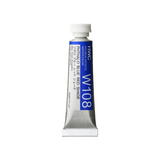 Holbein W108 Transparent Watercolor Paint, Phthalo Blue Red Shade, 0.16 fl oz (5 ml) (No.2), 003108