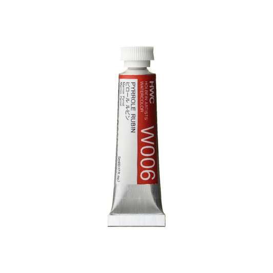 Holbein W006 Transparent Watercolor Paint, Pyrrole Rubin, 0.16 fl oz (5 ml) (No. 2), 003006