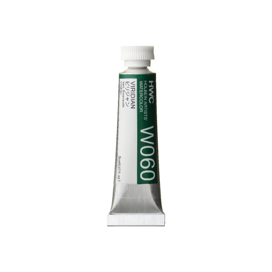 Holbein W060 Transparent Watercolor Paint, Viridian, 0.16 fl oz (5 ml) (No.2), 003060