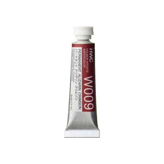 Holbein W009 Transparent Watercolor Paint, Permanent Alizarin Crimson, 0.16 fl oz (5 ml) (No.2), 003009